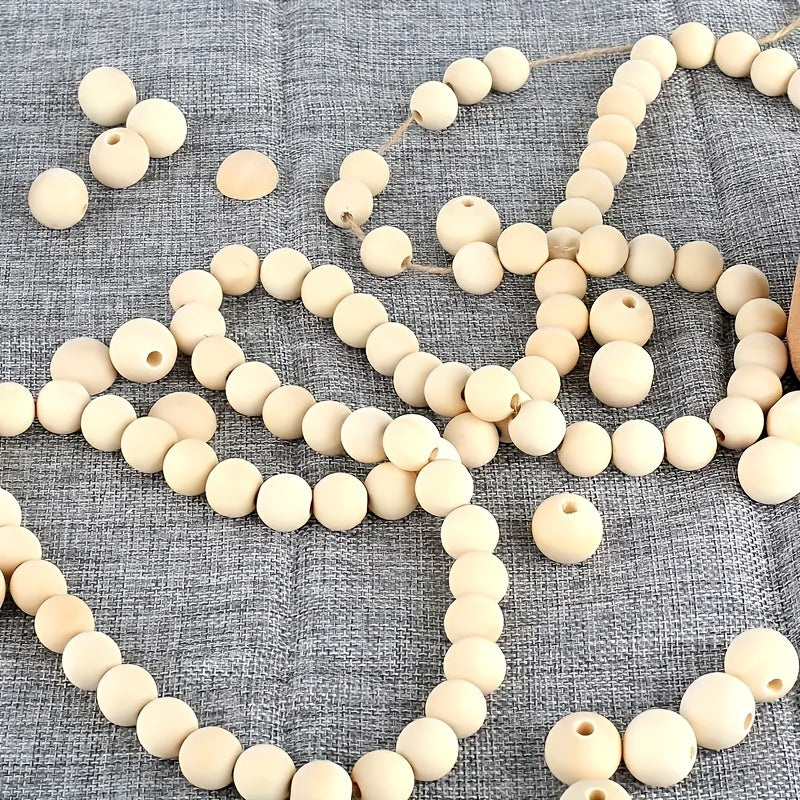 20pcs 20mm Natural Wooden Beads for DIY Crafts and Decorations
