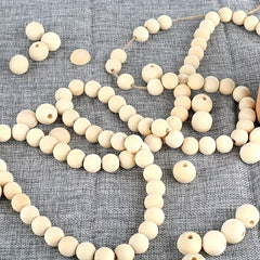 20pcs 20mm Natural Wooden Beads for DIY Crafts and Decorations