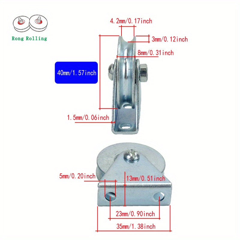 2pcs Small Pulley Fixed Pulley Lifting Wheel Driving Wheels Guiding Wheels
