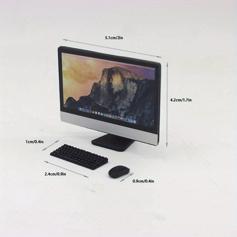 Mini Computer Mouse Keyboard Set for Dollhouses - Desktop Model Ornaments