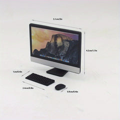 Mini Computer Mouse Keyboard Set for Dollhouses - Desktop Model Ornaments