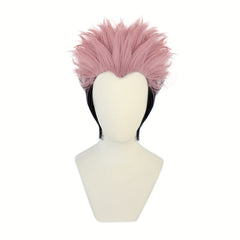 2 Tone Pink Cosplay Wigs Synthetic Hair Replacement + Wig Cap