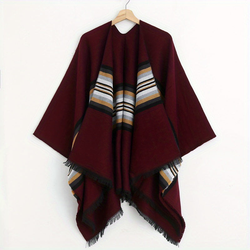 Vintage Striped Cashmere Large Wrap