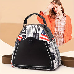 Casual Flap & Letter Pattern Backpack Travel Daypack