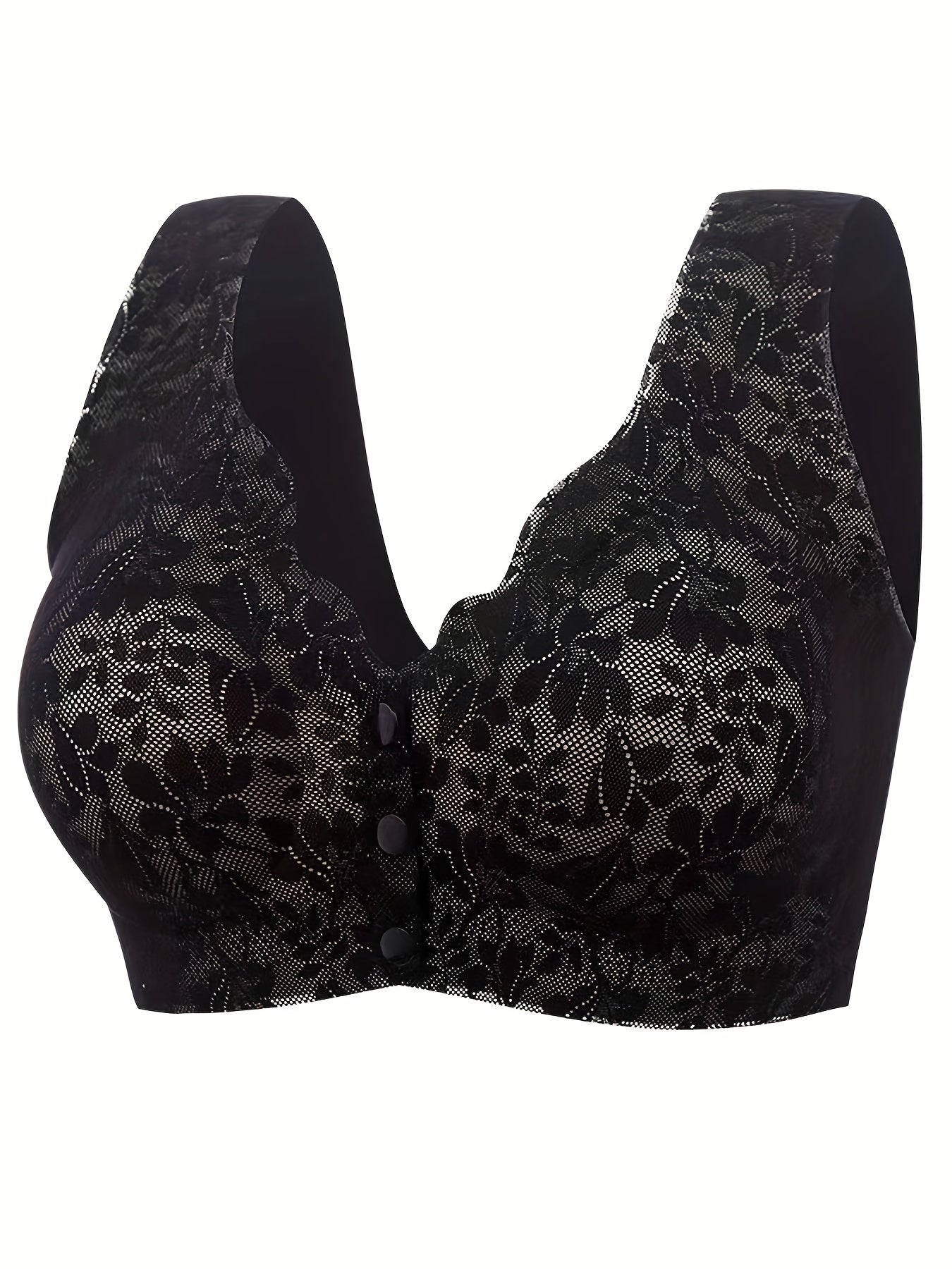 Lace Wireless Front Buckle Bra Soft & Breathable Women's Lingerie
