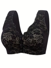 Lace Wireless Front Buckle Bra Soft & Breathable Women's Lingerie