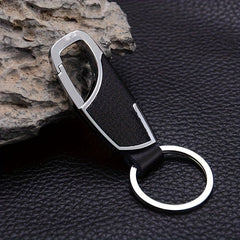 Men's Leather Keychain Metal Car Key Pendant