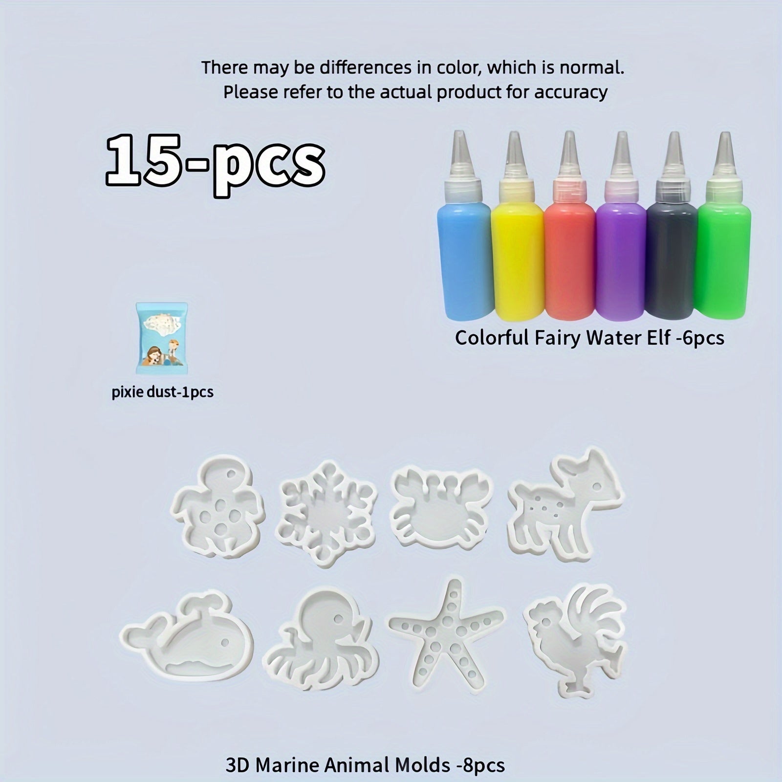 15pcs Marine Animal Models Handicraft Set for Halloween