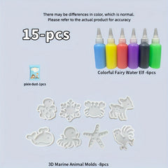 15pcs Marine Animal Models Handicraft Set for Halloween