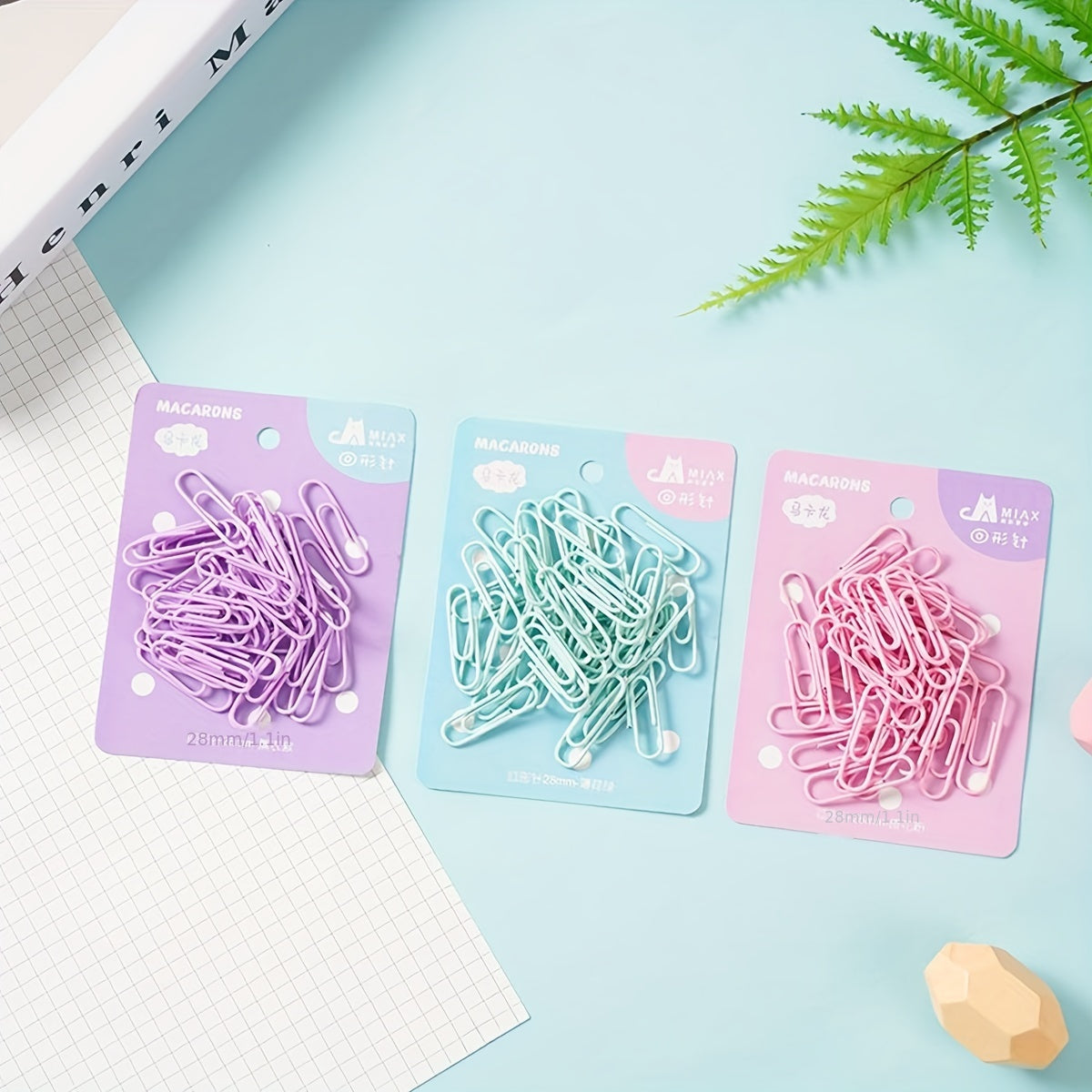Colorful Macaron Paper Clips 40pcs In A Box