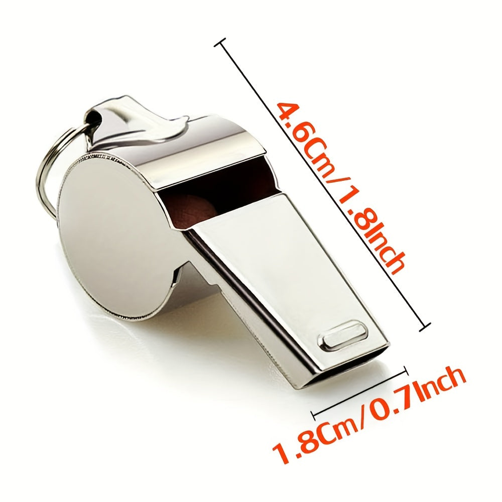 2pcs Stainless Steel Sports Whistle With Lanyard