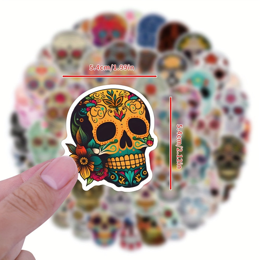 60pcs Flower Skull Stickers Pack