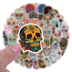 60pcs Flower Skull Stickers Pack