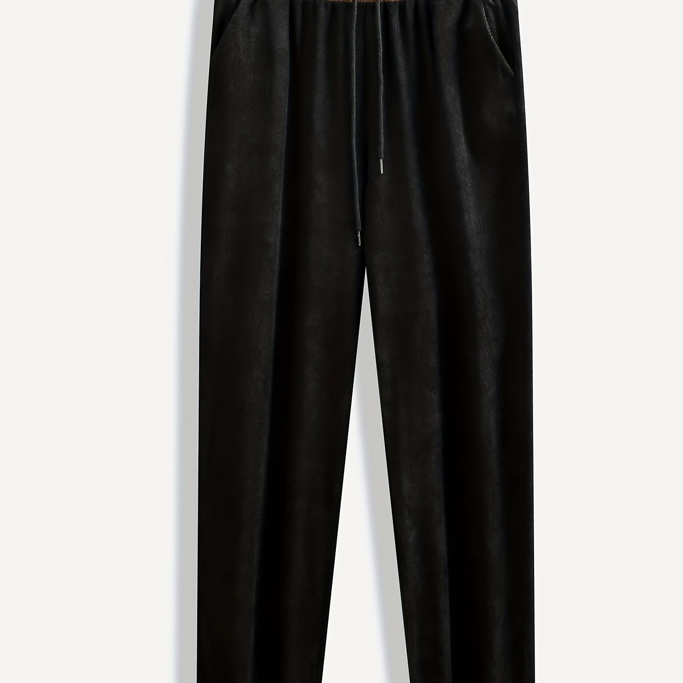  Drawstring Wide Leg Corduroy Trousers