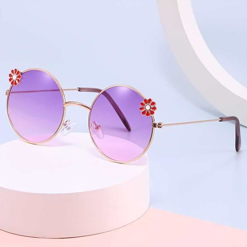 Kids Round Flower Sunglasses for Outings