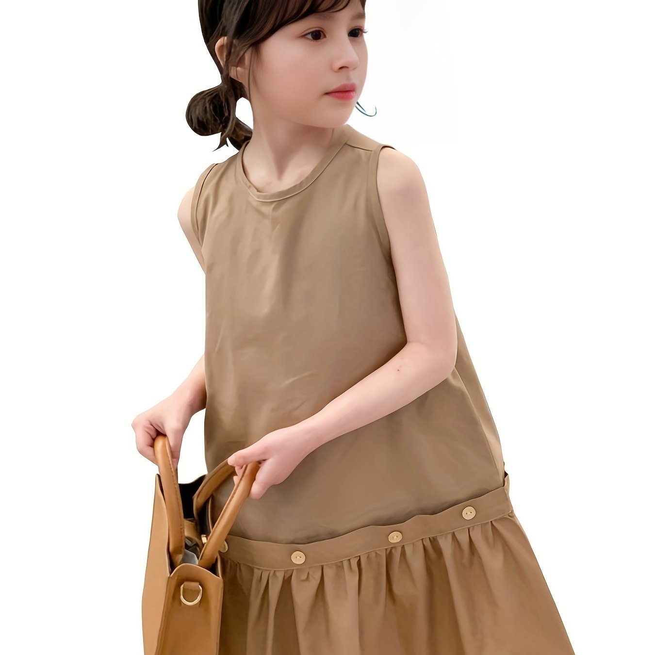 Girl's Sleeveless Cotton Dress for Summer Party