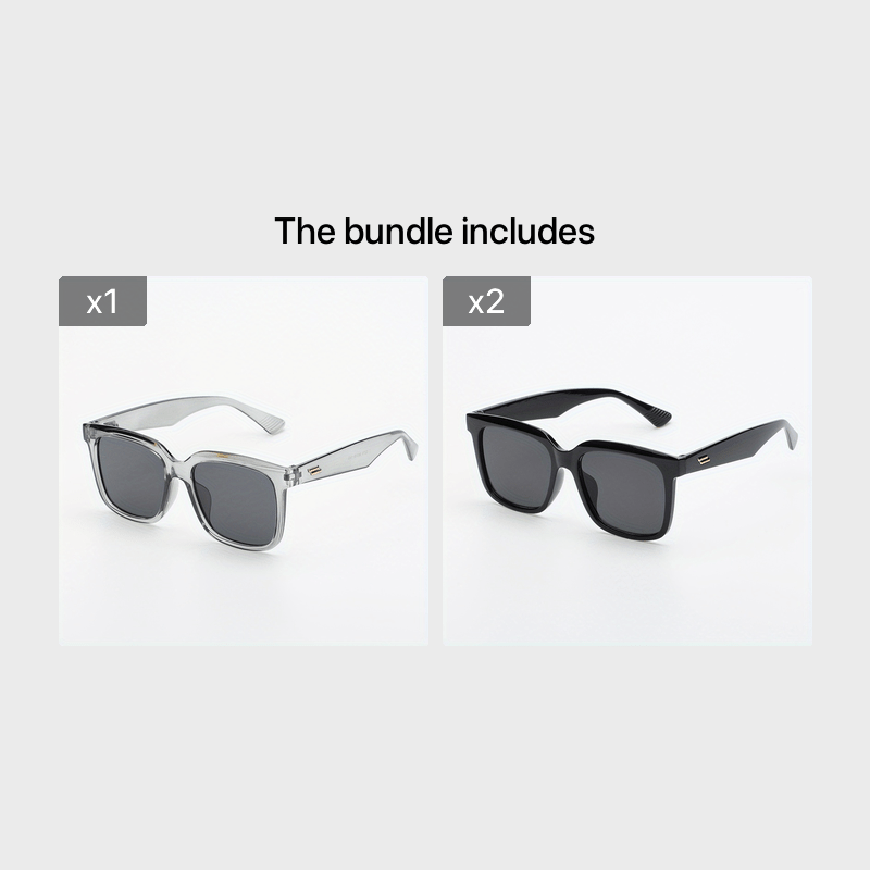 Men's Square Frame Sunglasses with Rice Nail