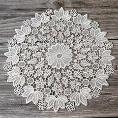 1pc PET Lace Placemat Hollow out Table Pad Light European Lace Round Coaster Bow