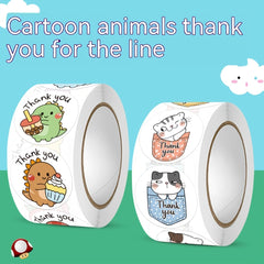Cartoon Cat Thank You Stickers for Teachers, Sealing Stickers Pack