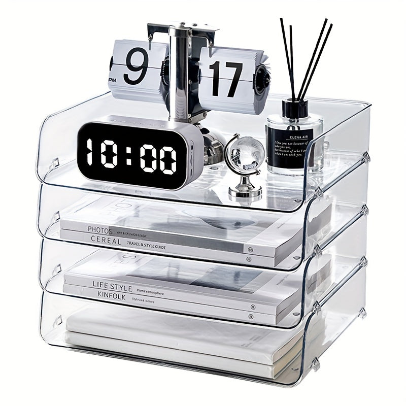 Desktop Transparent Storage Box for Office Desk