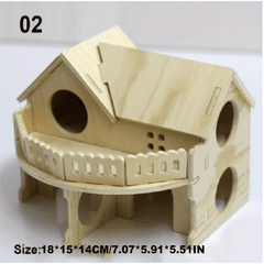 Hamster Wooden House Swing Nest Cage Supplies