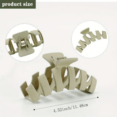 6Pcs Large Hair Claw Solid Design Ponytail Holder Women Hair Accessories