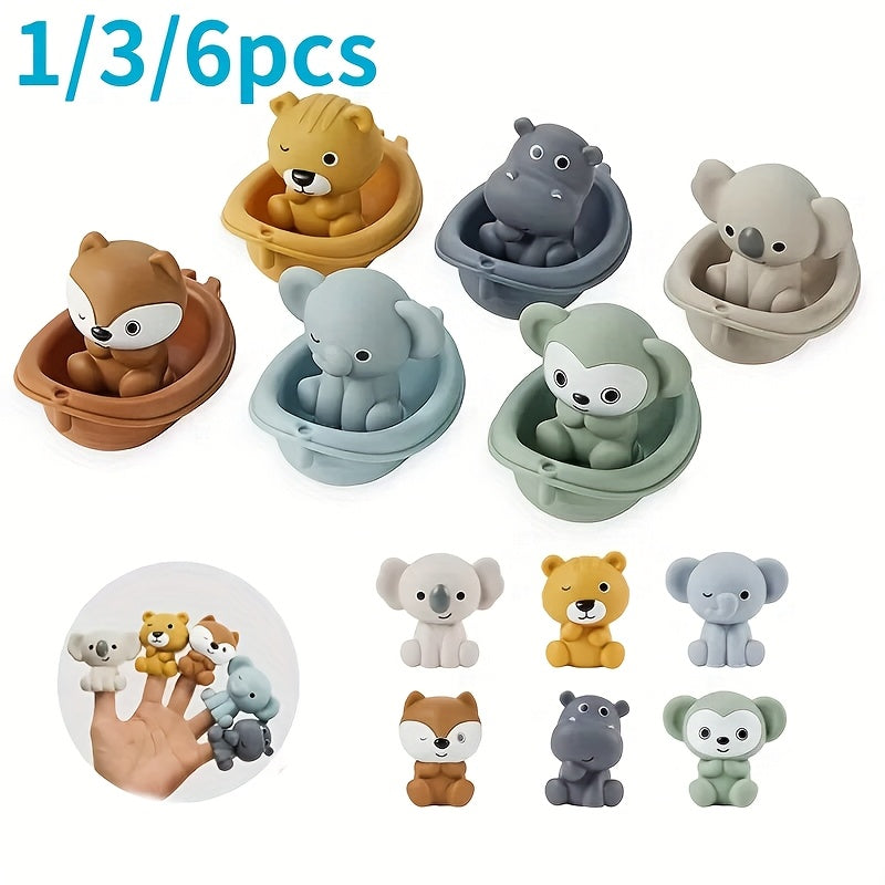 Stacked Boat Toys Animals Hands Puppets