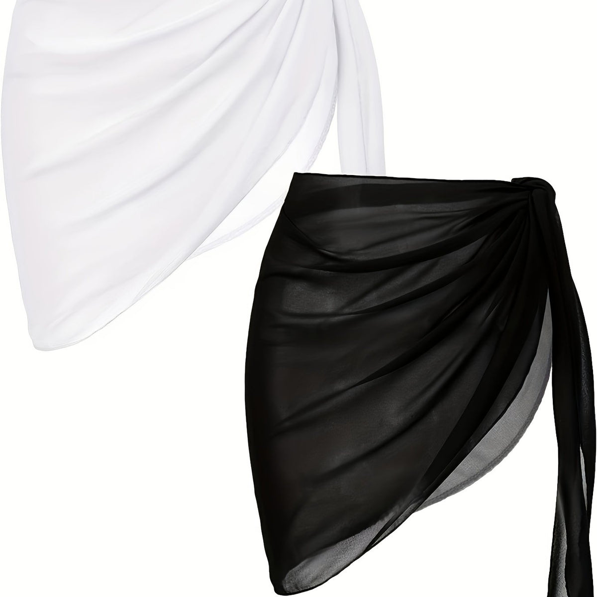 Boho 2-Piece Beach Wear Wrap Skirts Leopard & Solid Sarongs