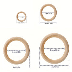 10pcs DIY Unfinished Wooden Rings for Crafts