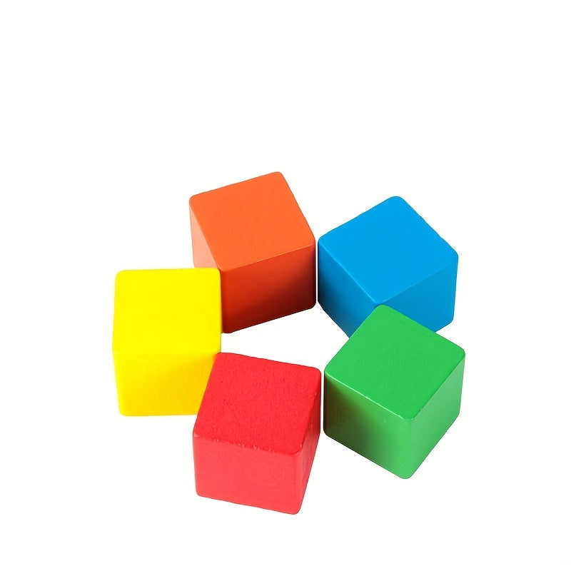 40pcs Colorful Wooden Building Block Set for Math & Geometry Puzzle