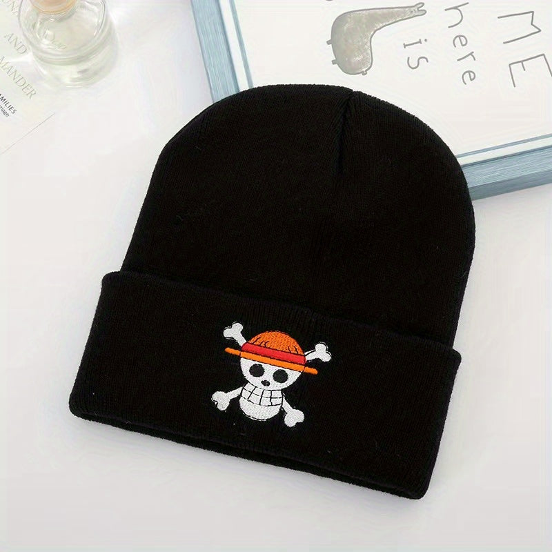 Men's Embroidered Knitted Hat Cycling Ski Warm Beanie