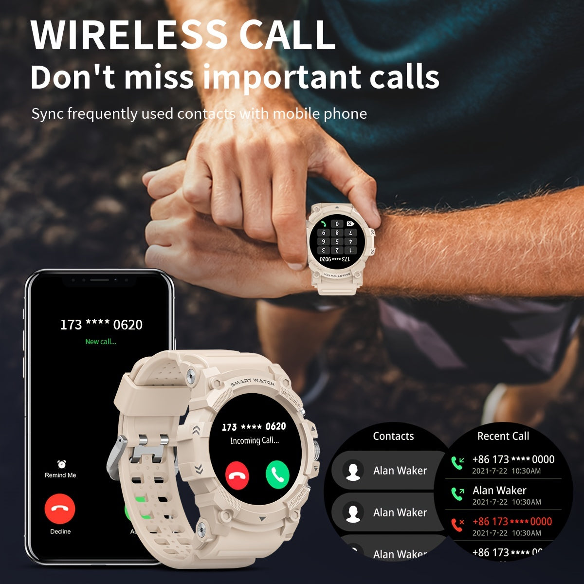Smart Watch 3 53cmHD Screen GPS Sports Smart Watch for Android & IOS
