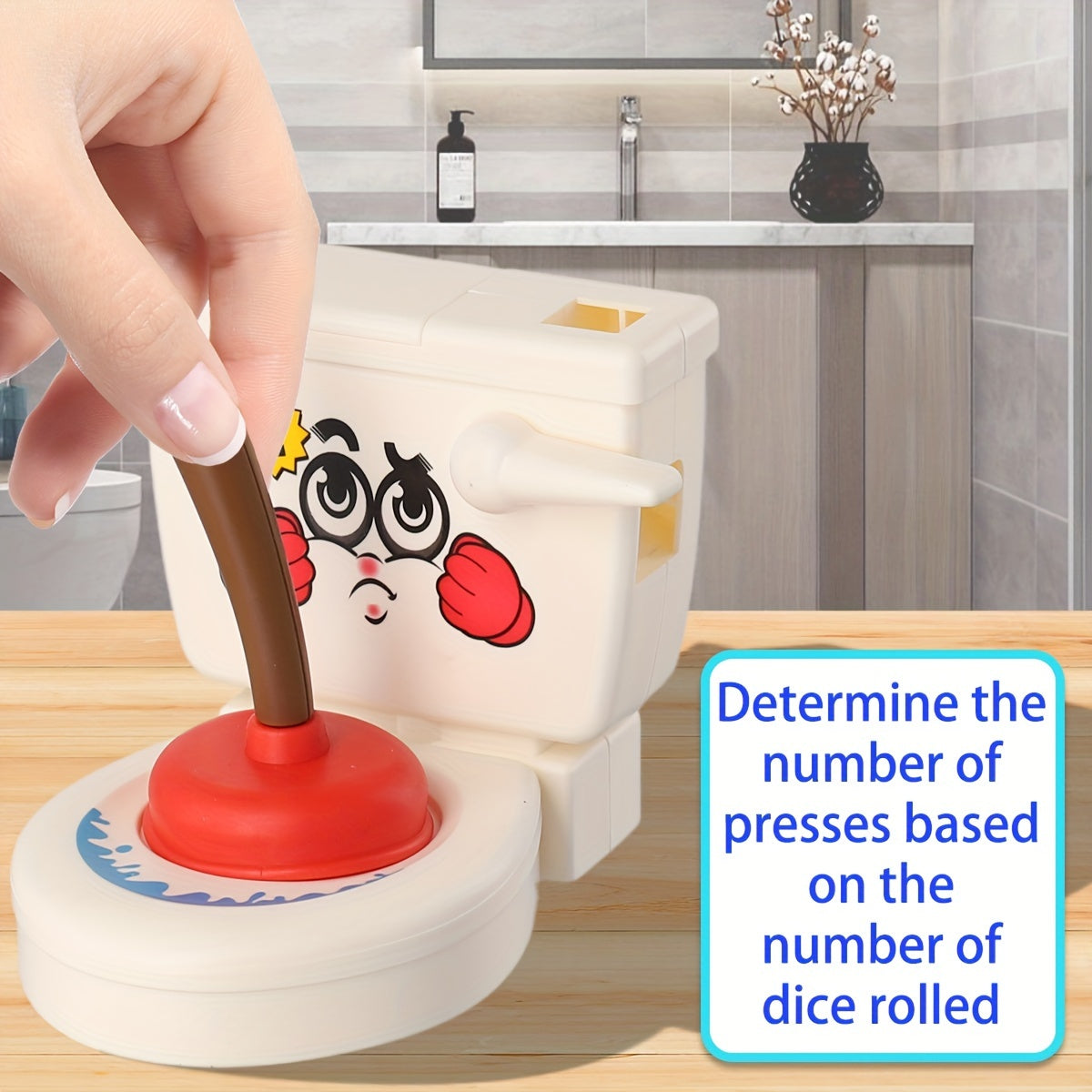 Toilet Flying Poop Game Plunger & Colorful Poop Figures 2-4 Players ABS