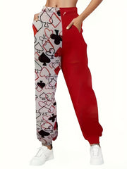 Colorblock Graphic Print Joggers