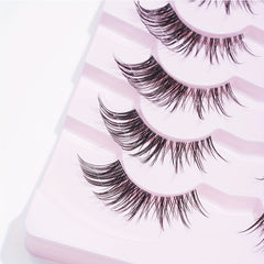 7 Pairs Full False Lashes 6-15mm Wispy Clear Band Natural Long Volumized
