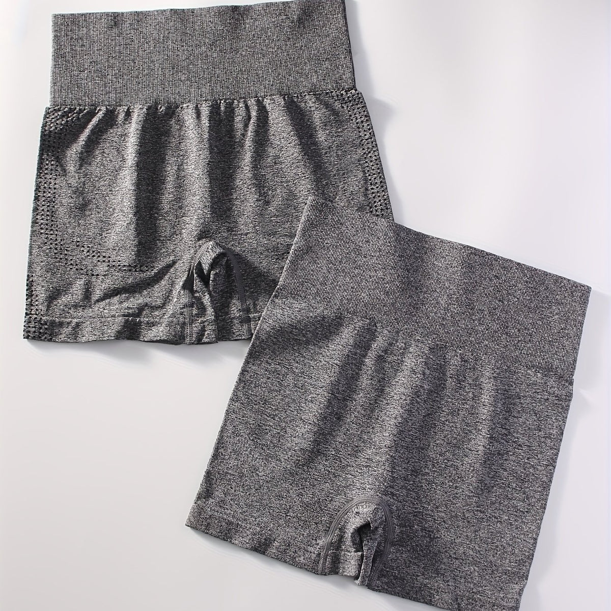 2pcs Solid Sports Shorts Stretchy Sexy Summer Fitness Workout Yoga Shorts