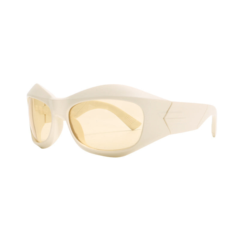 Y2K Wrap Around Sunglasses Futuristic Oval Glasses Men Women Shades