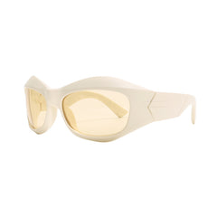Y2K Wrap Around Sunglasses Futuristic Oval Glasses Men Women Shades