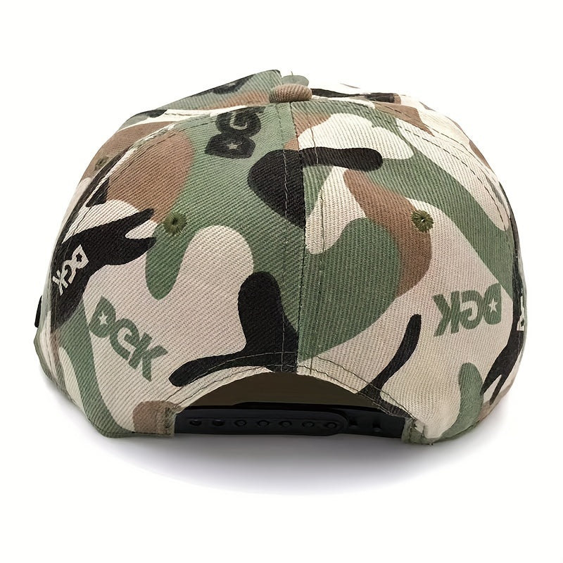 Men's Camo Flat Brim Hat Baseball Cap Sun Hat