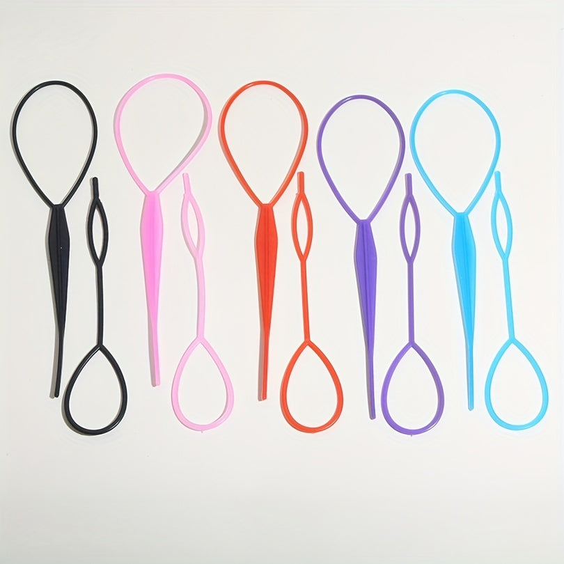 15pcs Topsy Tail Hair Tool Hair Braid Accessories Ponytail Maker Updo Hair Loop