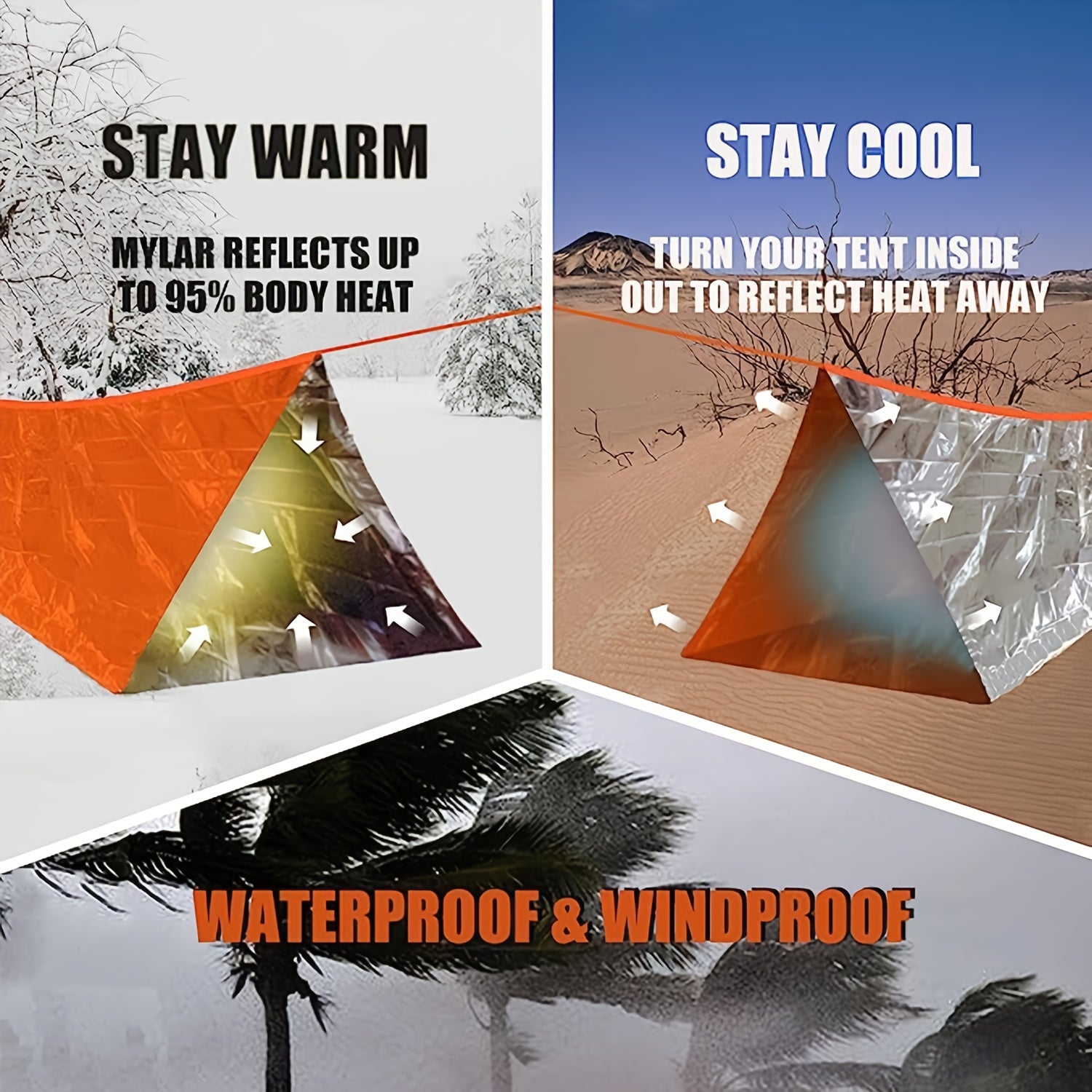 Emergency Survival Tent Windproof Tube Tent Camping Hiking