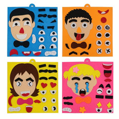 Kids Facial Expressions Puzzles Felt Handcraft Materials