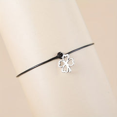Four Leaf Clover Pendant Bracelet with Blessing Card