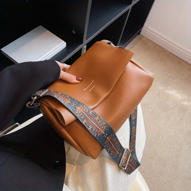 Retro Shoulder Bag Solid Casual PU Leather Messenger Bag Women's Everyday