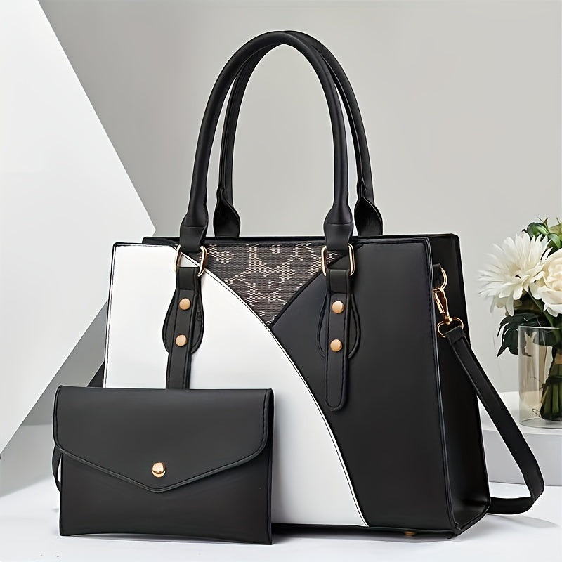 Large Capacity Business Handbag With Clutch Bag Set