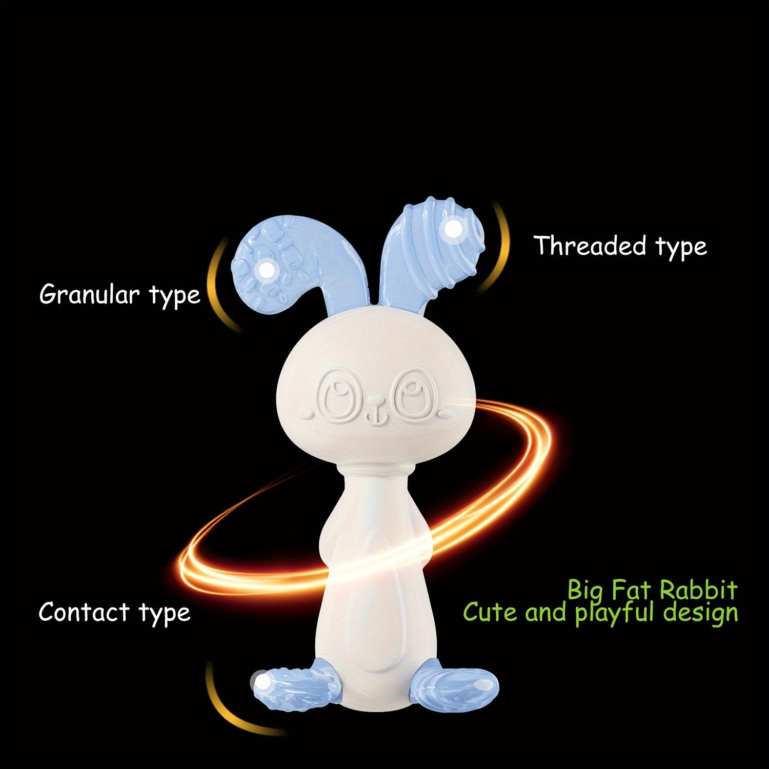 Soft Silicone Rabbit Teething Toy for Babies 0-3 Years