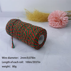 DIY Hand-woven Red Green Two-Threaded Rope Colorful Drawstring