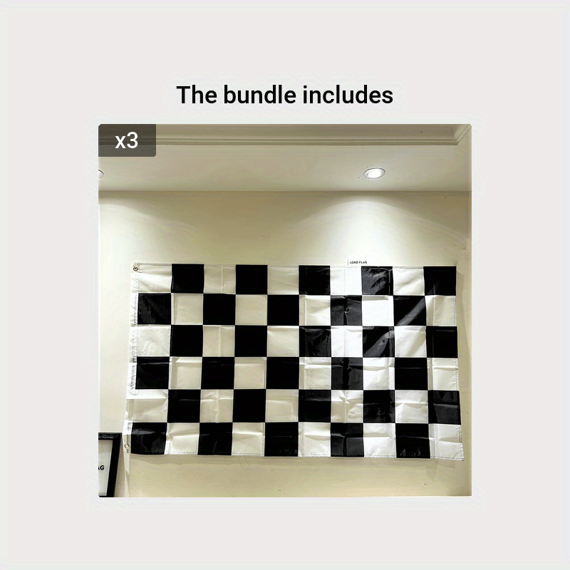 Checkered Racing Flag 100% Polyester 60x90cm 90x150cm Classic Race Start Banner