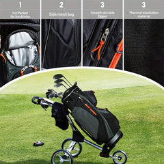 HUAEN Golf Cart Bag 14 Dividers Waterproof Lightweight 4 6lbs Cart Bag Rain Cove
