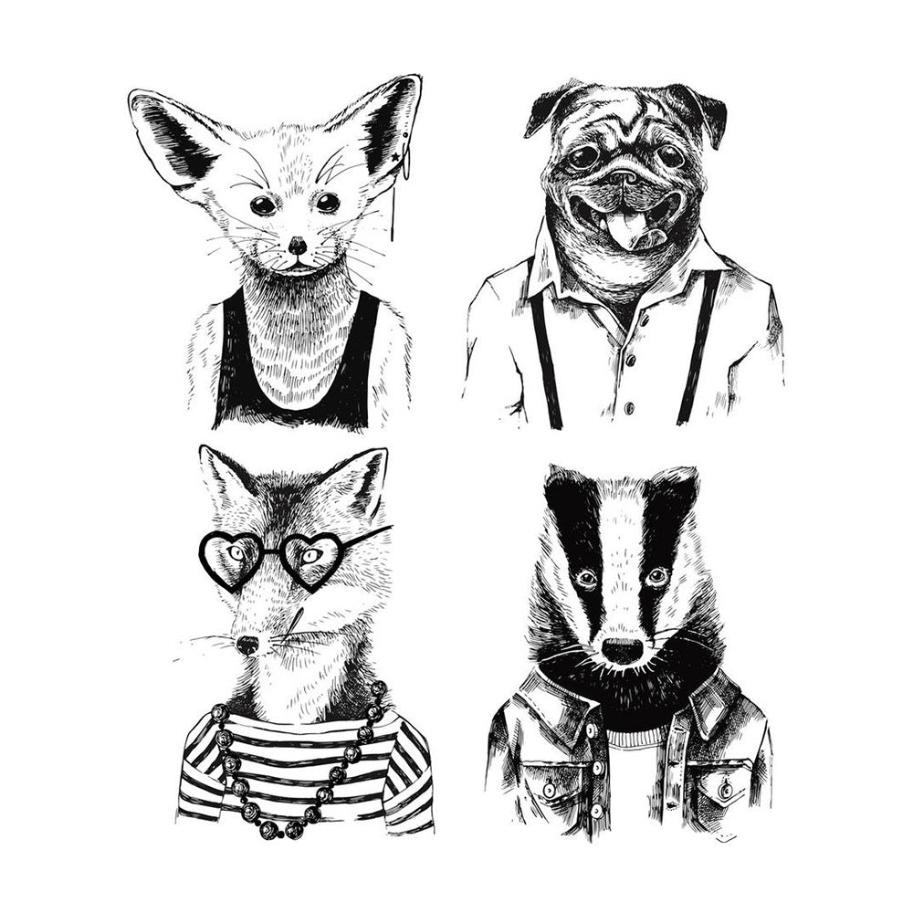 Animal Cat Mouse Rabbit Portrait Clear Stamps Scrapbooking Card Making